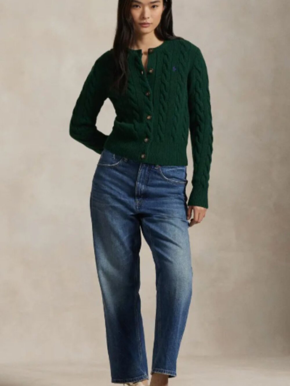 Polo Ralph Lauren Cable Knit Wool & Cashmere Cardigan – XS – Green - Picture 13 of 14